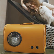 Load and play video in Gallery viewer, Fancy Poupée Cat Carrier | Designer Bubble Leather Pet Carrier | MissyMoMo
