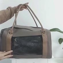 Load and play video in Gallery viewer, Cattique Duffle Cat Bag | Crossbody Travel Cat Carrier | MissyMoMo
