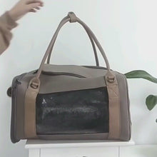 Load and play video in Gallery viewer, Cattique Duffle Cat Bag | Crossbody Travel Cat Carrier | MissyMoMo
