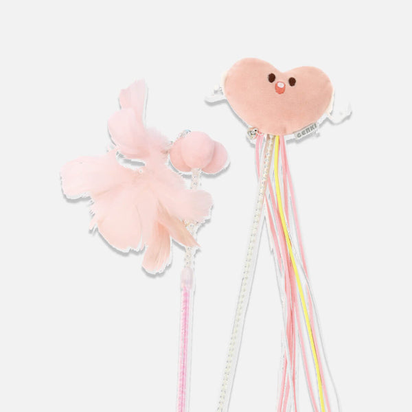 Angel Heart and Feather Ribbon Cat Teaser Wand Toys | Toys for Kittens & Cats | MissyMoMo