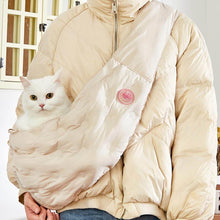 Load image into Gallery viewer, Person Carrying Cat in Beige Arkika Cat Sling Bag | MissyMoMo