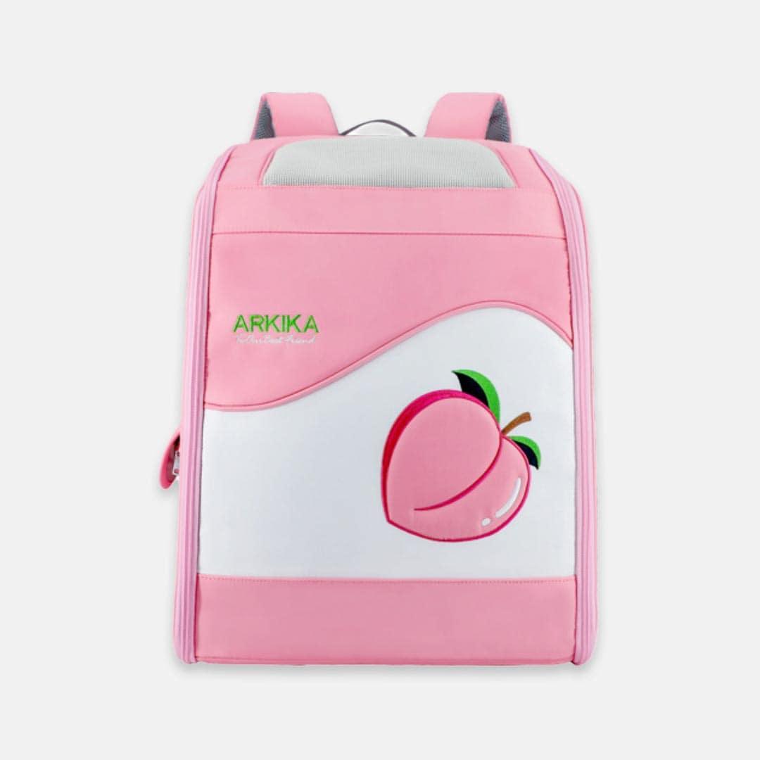 Arkika Travel Cat Backpack in Pink With Peach Design | MissyMoMo