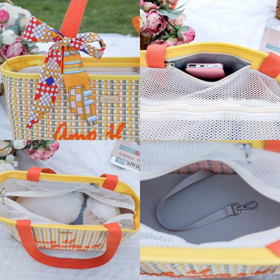 Arkika Woven Cat Carrier | Pet Carrier Shoulder Bag | MissyMoMo