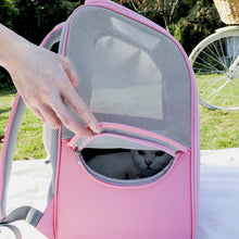 Load image into Gallery viewer, Side Mesh Opening of Pink Arkika Travel Cat Backpack | MissyMoMo