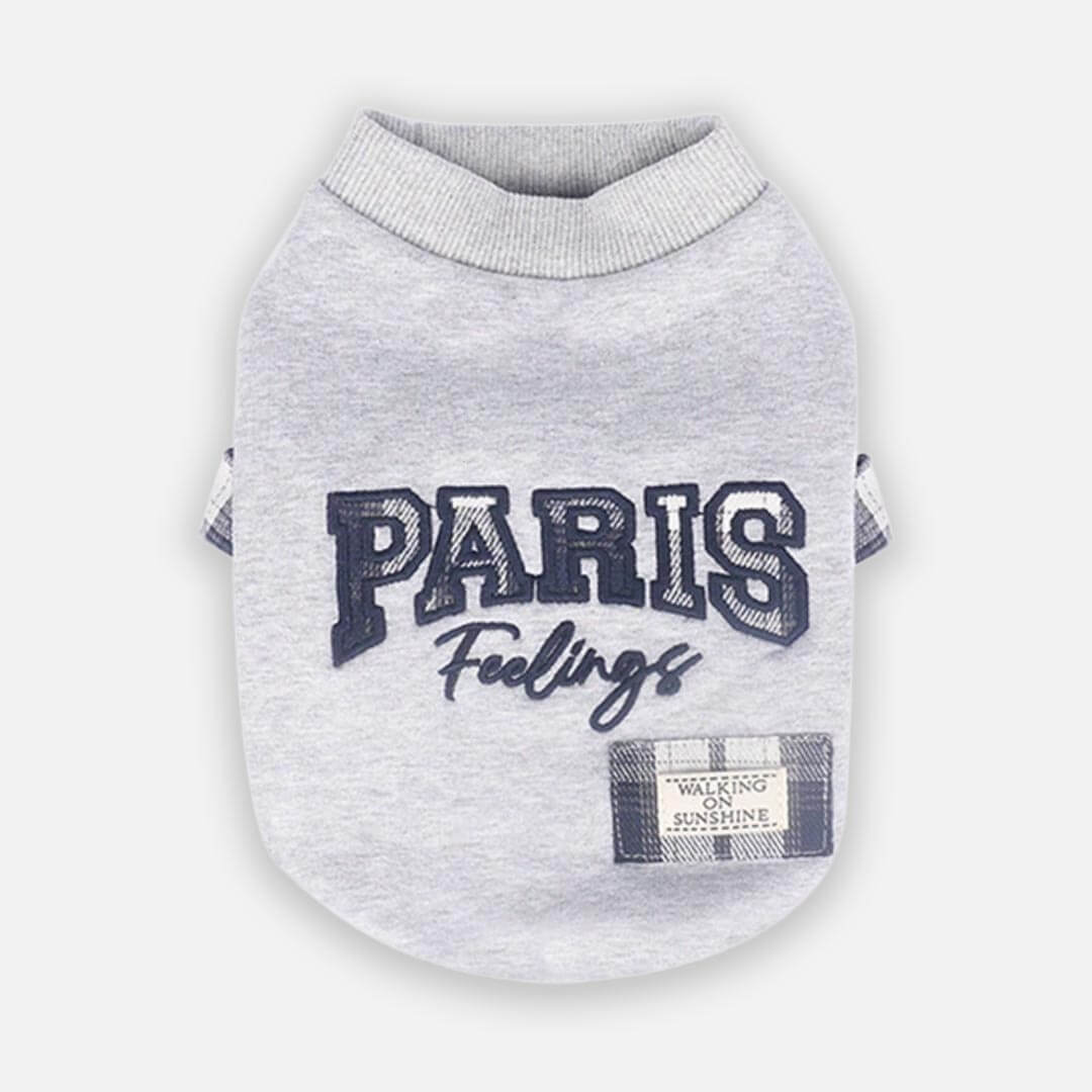 Cute Gray Cat Sweatshirt | Letter Print Cat Clothing | MissyMoMo