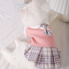 Load image into Gallery viewer, Bella Cat Sweater | Cat with Dress | Cat Clothes | MissyMoMo
