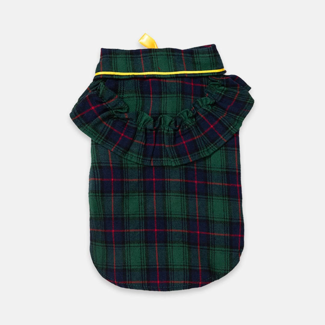 Bella Cat Shirt | Green Plaid Shirt for Cats | MissyMoMo