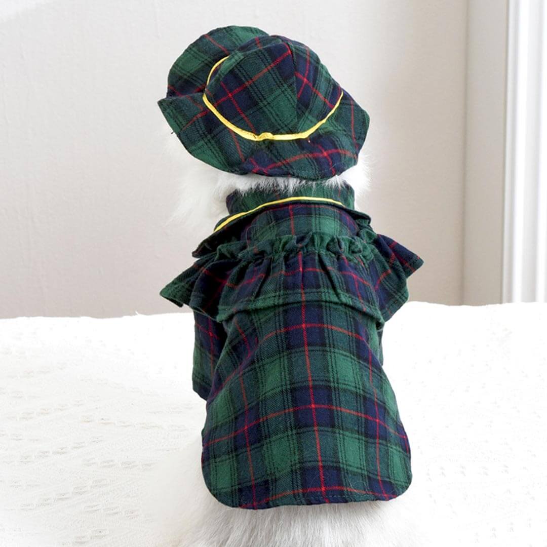 Bella Cat Shirt | Cat in Green Plaid Shirt | Cat Clothes | MissyMoMo