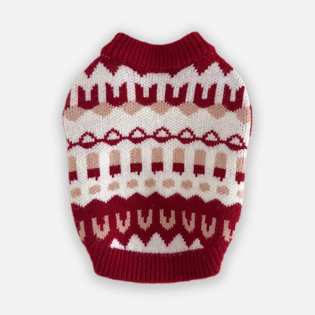 Crimson Knit Cat Sweater | Winter Cat Apparel | MissyMoMo