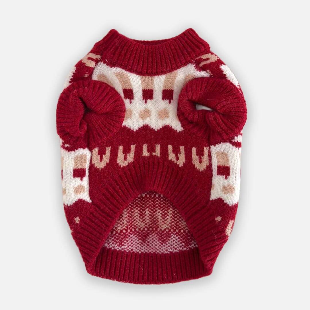 Crimson Knit Cat Sweater | Cozy Cat Clothing | MissyMoMo