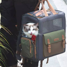 Load image into Gallery viewer, Cat Inside Backpack Carrier Being Carried | MissyMoMo