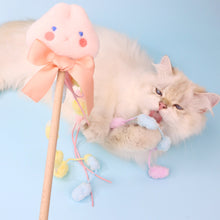 Load image into Gallery viewer, Cat Playing with Bunny Blossom Cat Wand Toy | Cute Cat Toys | MissyMoMo