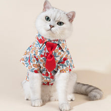 Load image into Gallery viewer, Cat in Floral Shirt with Tie | MissyMoMo
