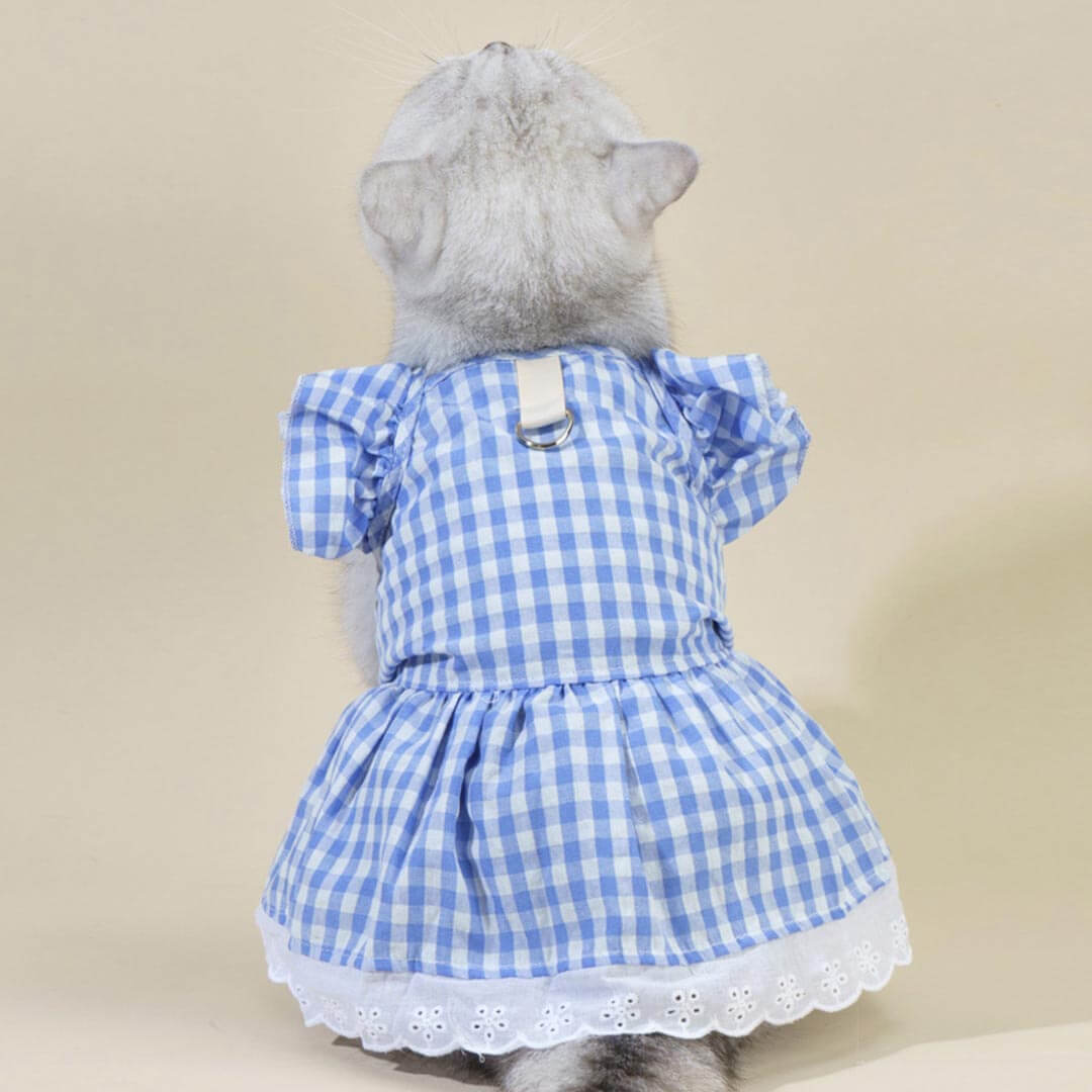 Checkers Cat Dress & Bow Set | Dress for Cats | Cat with Dress | MissyMoMo
