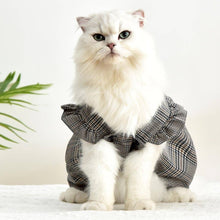 Load image into Gallery viewer, Checkers Cat Dungarees | Cat Clothes | Pet Clothes | MissyMoMo