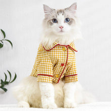 Load image into Gallery viewer, Checkers Cat Lounge Shirt | Cat with Clothes | Pajamas for Cats | MissyMoMo