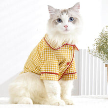 Load image into Gallery viewer, Checkers Cat Lounge Shirt | Cat with Clothes | Pajamas for Cats | MissyMoMo