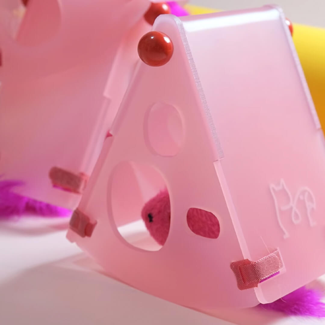 Pink Cheesy Hideaway Mouse Trap | Interactive Cat Toys | MissyMoMo
