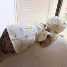 Load image into Gallery viewer, Cat in Yellow Cherry Print Hat & Dress | MissyMoMo