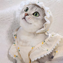 Load image into Gallery viewer, Cat in Yellow Cherry Print Hat & Dress | MissyMoMo