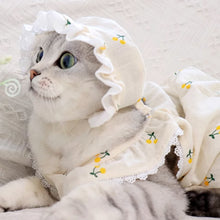 Load image into Gallery viewer, Cat in Yellow Cherry Print Hat & Dress | MissyMoMo