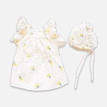 Load image into Gallery viewer, Yellow Cherry Print Dress & Hat for Cats & Kittens | MissyMoMo