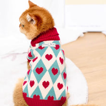 Load image into Gallery viewer, Cat in Red Heart Pattern Sweater | MissyMoMo