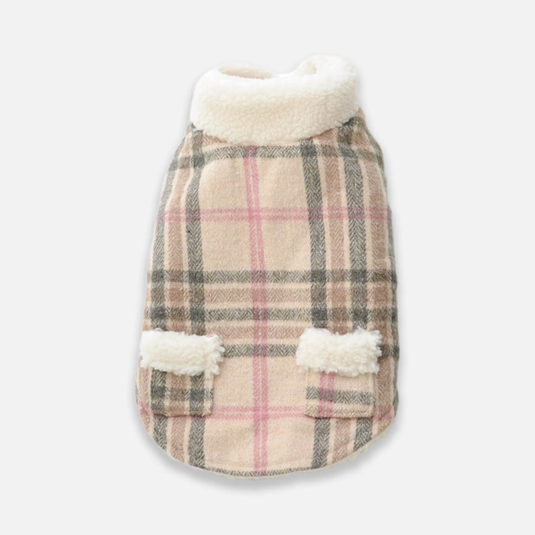 Stylish Check Fleece Jacket for Cats & Kittens | MissyMoMo