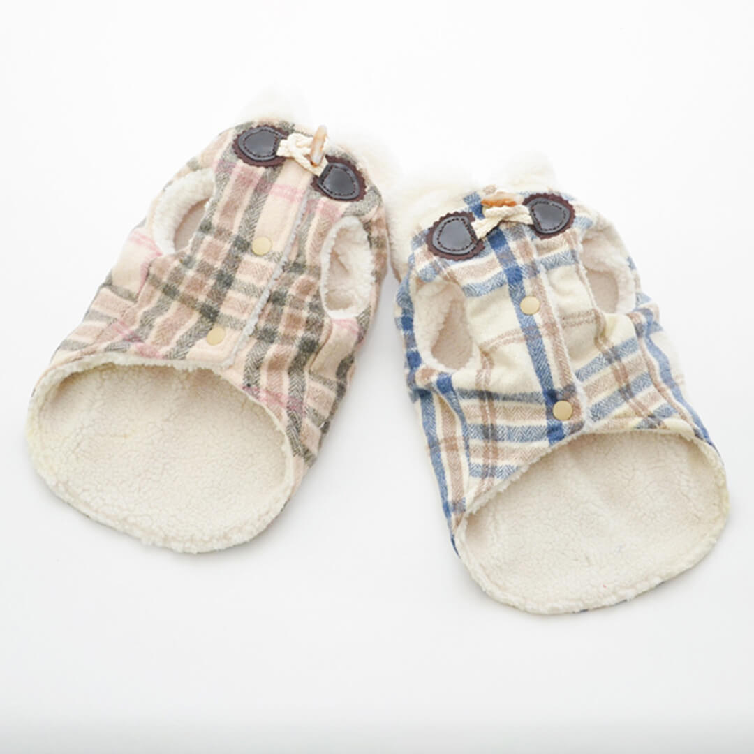 Stylish Check Fleece Cat Jackets | MissyMoMo