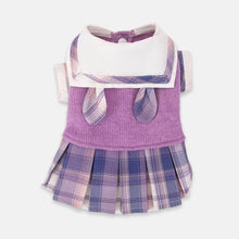 Load image into Gallery viewer, Hana Cat Dress | Purple Plaid Dress for Cats &amp; Kittens | Cat Clothes | Dress for Pets | MissyMoMo
