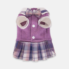 Load image into Gallery viewer, Hana Cat Dress | Purple Plaid Dress for Cats &amp; Kittens | Cat Clothes | Dress for Pets | MissyMoMo
