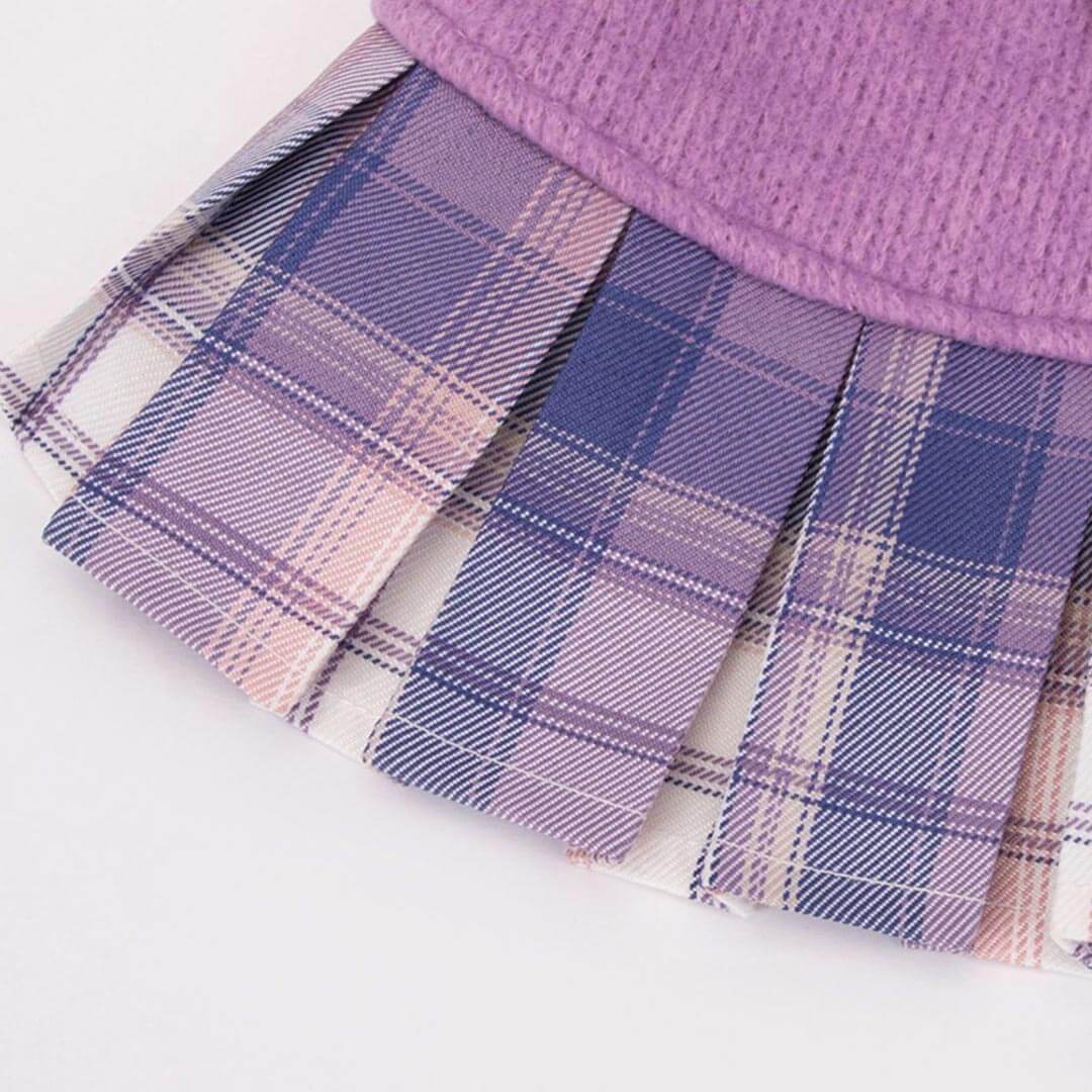 Hana Cat Dress | Purple Plaid Dress for Cats & Kittens | Cat Clothes | Dress for Pets | MissyMoMo