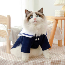 Load image into Gallery viewer, Cat in Sailor Shirt | Cat Clothes | MissyMoMo