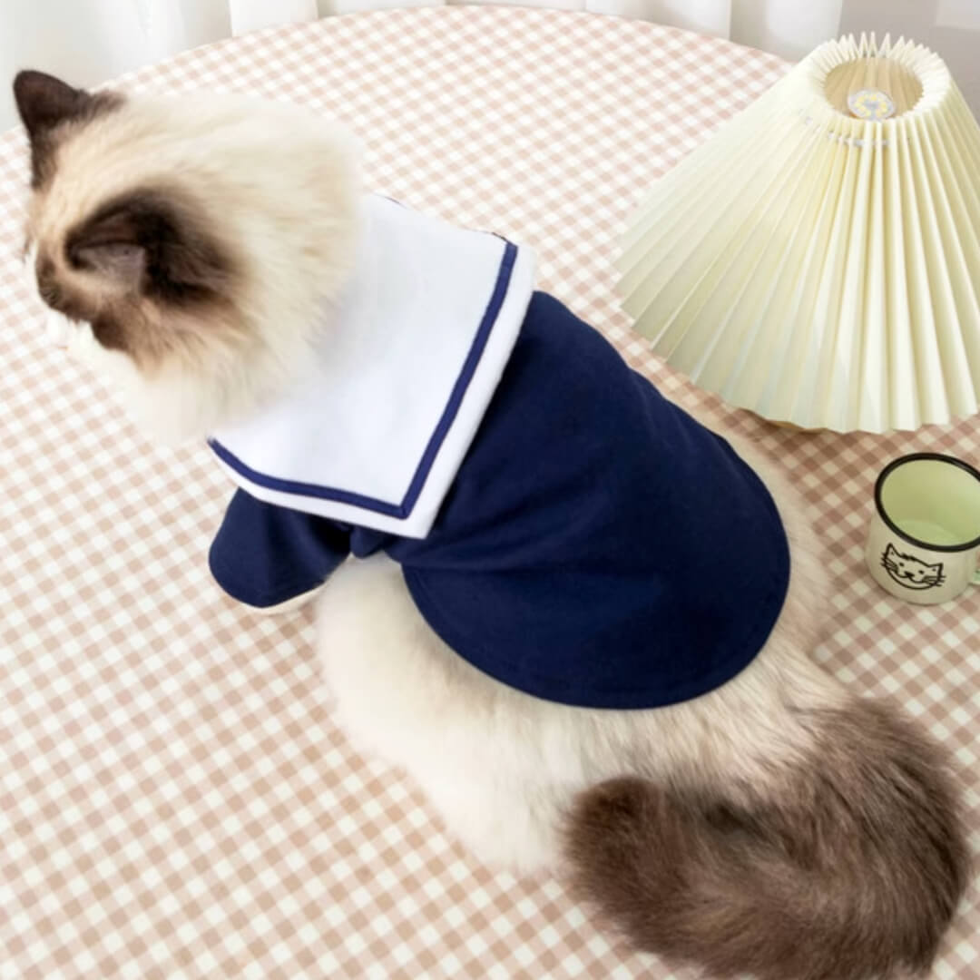 Cat in Sailor Shirt | Cat Clothes | MissyMoMo