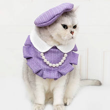 Load image into Gallery viewer, Cat in Purple Cat Bib | MissyMoMo