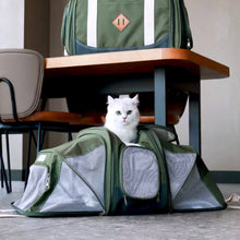 Load image into Gallery viewer, Top Loading Kitty Chic Expandable Airline-Approved Cat Carrier with Cat Inside | MissyMoMo