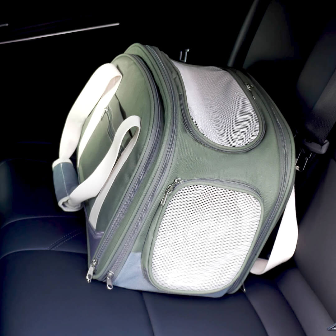 Kitty Chic Expandable Airline-Approved Cat Carrier in Car Seat | MissyMoMo