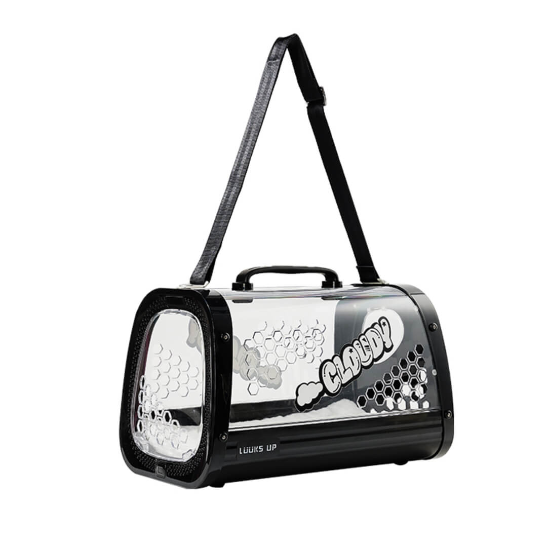 KittyMoMo Black Clear Hard Cat Carrier | MissyMoMo