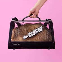 Load image into Gallery viewer, KittyMoMo Black Clear Hard Cat Carrier | MissyMoMo