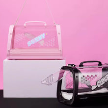 Load image into Gallery viewer, KittyMoMo Pink & Black Clear Hard Cat Carriers | MissyMoMo