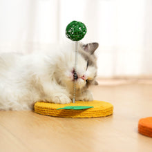Load image into Gallery viewer, Cat Playing with Lemon Sisal Scratcher with Rattan Spring Ball | Interactive Cat Toys