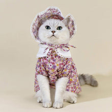 Load image into Gallery viewer, Little Princess Cat Dress & Hat Set | Cat in Dress | Cat Clothes | MissyMoMo