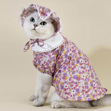 Load image into Gallery viewer, Little Princess Cat Dress & Hat Set | Cat in Dress | Cat Clothes | MissyMoMo