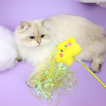 Load image into Gallery viewer, Cat with Feather Ribbon Cat Wand Toys | MissyMoMo
