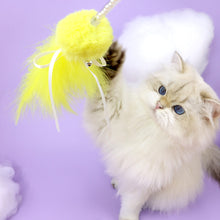 Load image into Gallery viewer, Cat with Feather Ribbon Cat Wand Toys | MissyMoMo
