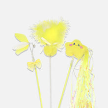 Load image into Gallery viewer, Lucky Star and Feather Ribbon Cat Wand Toys | Cat Teasers | MissyMoMo
