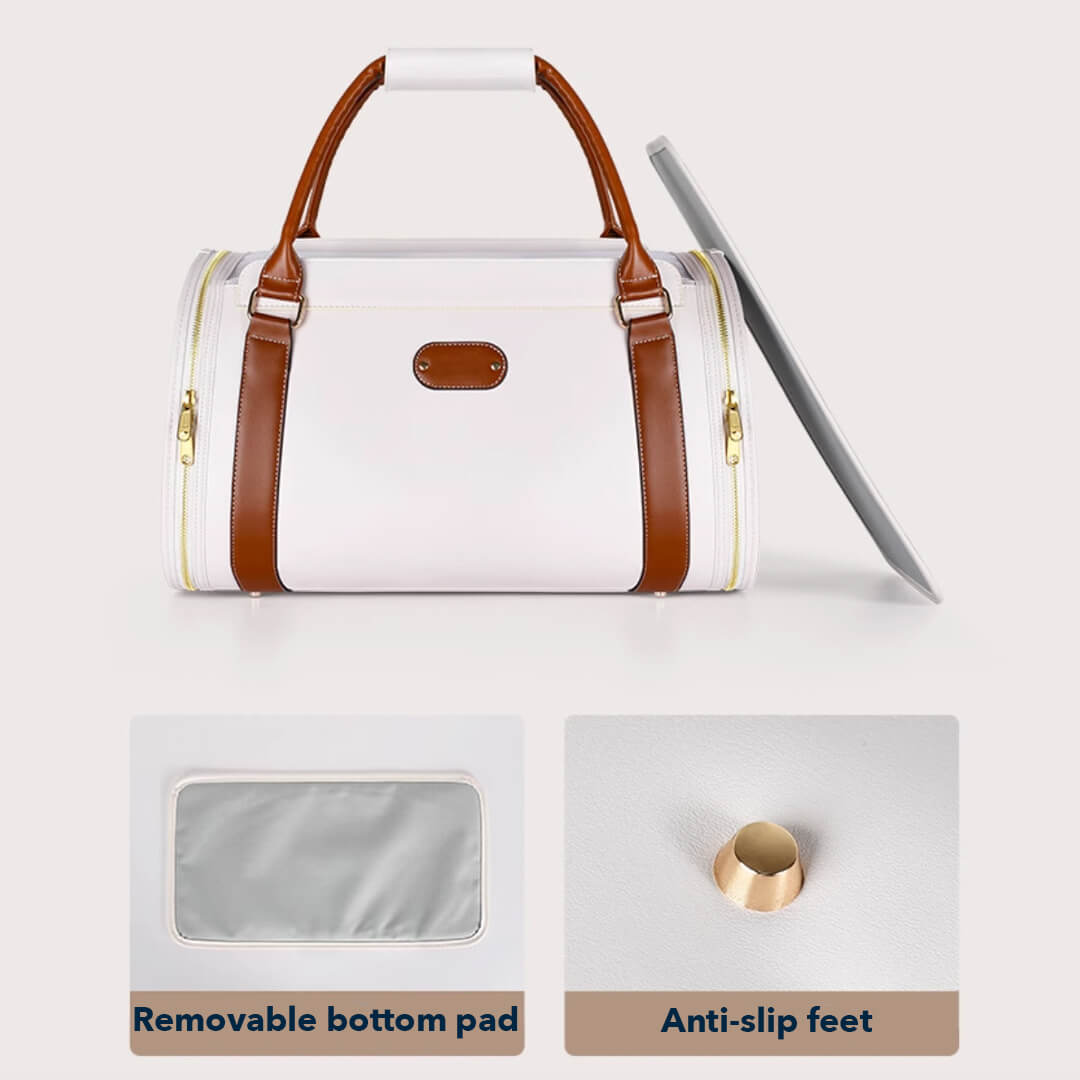 Features of Mewmosa Leather Duffle Cat Travel Bag | MissyMoMo