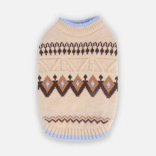Load image into Gallery viewer, Fair Isle Beige Cat Sweater | Knitted Cat Jumper | MissyMoMo