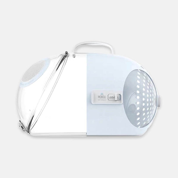 White and Blue Moboli Capsule Cat Carrier | MissyMoMo