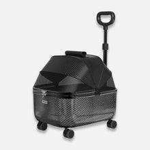 Load image into Gallery viewer, Black Rolling Cat Carrier with Wheels | Stylish Pet Stroller for Cats | MissyMoMo
